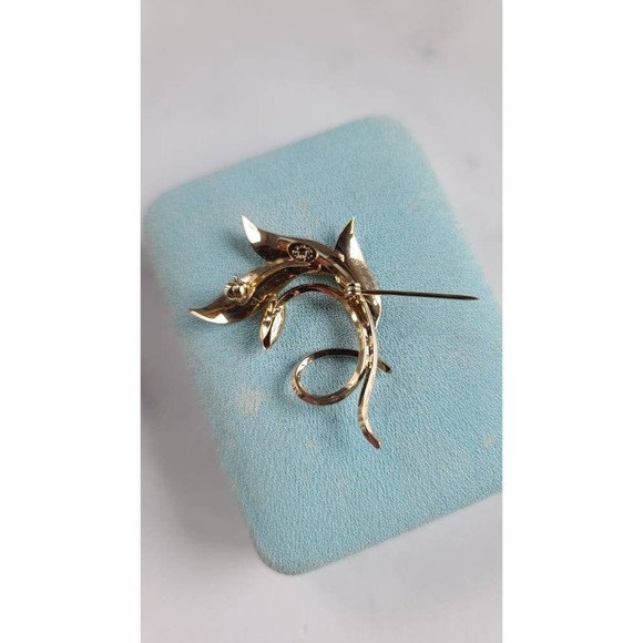 Vintage 12K GF Leaf Shaped Brooch - Picture 10 of 10